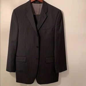 Calvin Klein single breasted grey pinstripe suit